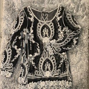 lace blouse with embroidery